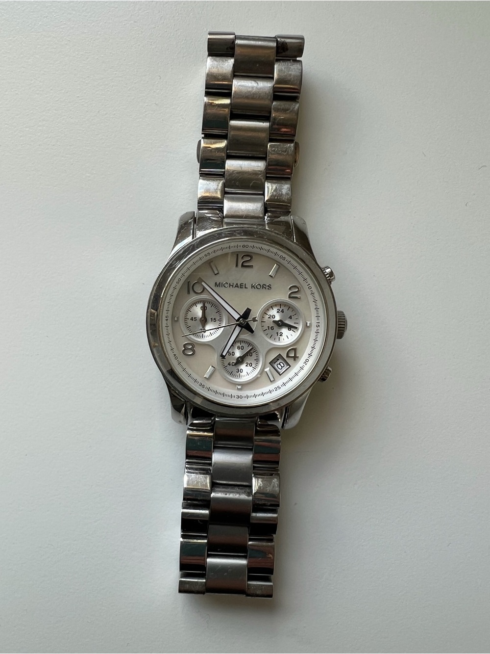 Michael Kors Silver-Tone Women’s Chronograph Bracelet Watch
